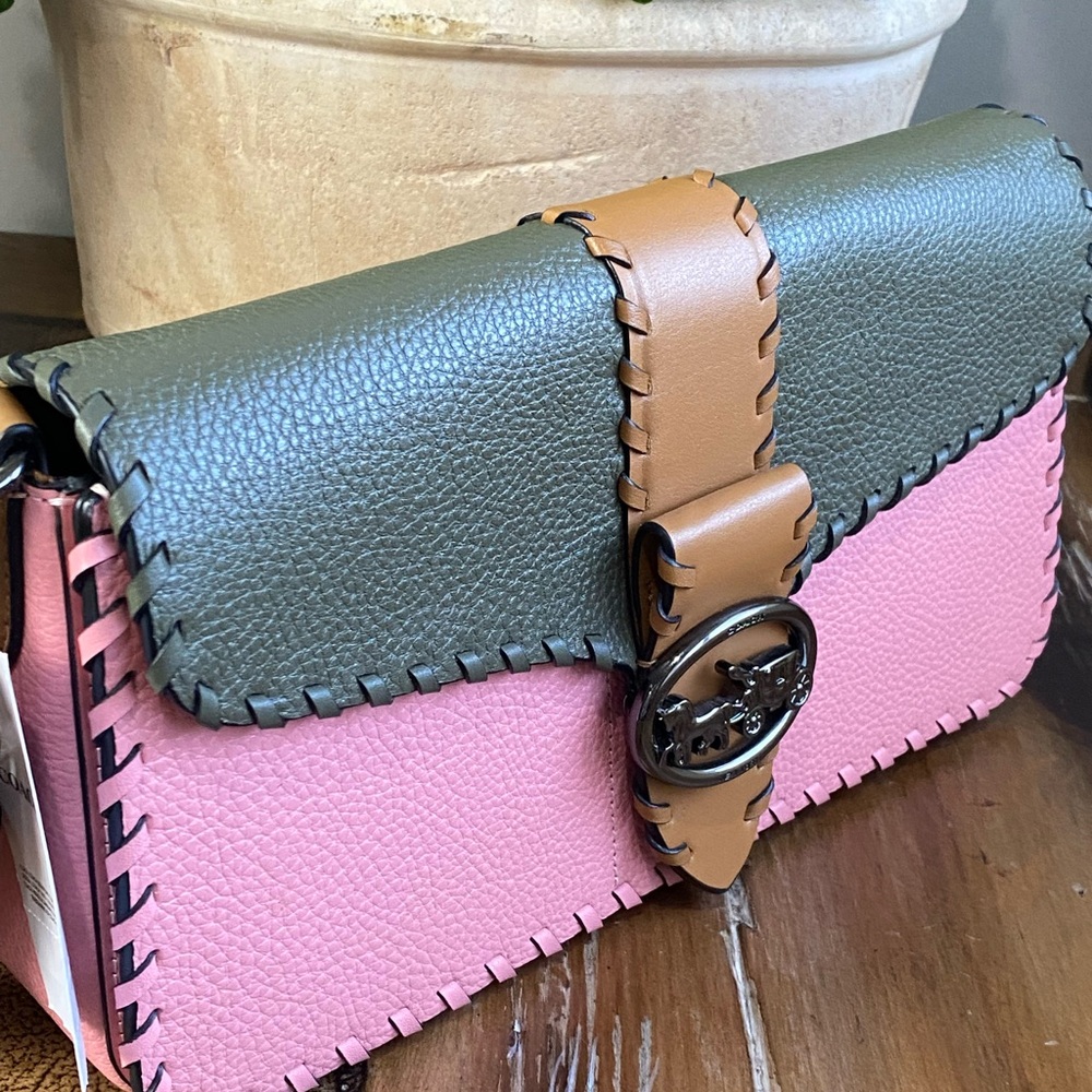 Coach Georgie Whipstitch Colorblock Leather Shoulder/Crossbody Bag - Picture 10 of 15